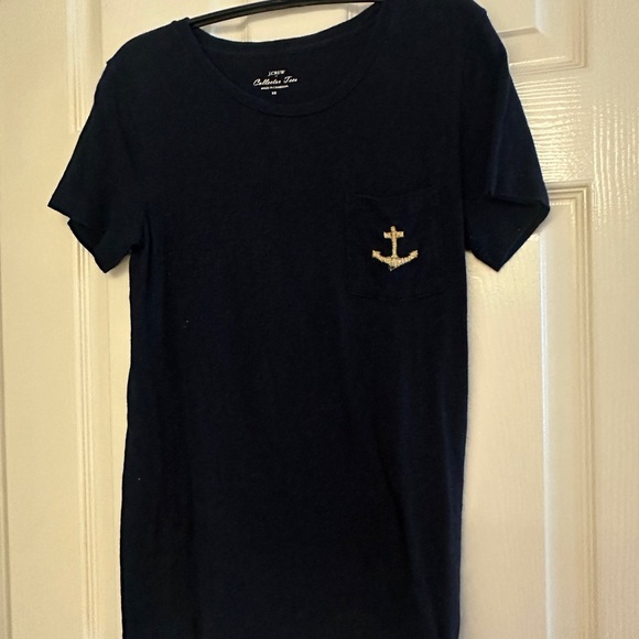 J.Crew Collectors Tee, Embroidered Anchor on Pocket, Summer, Casual - Picture 2 of 5